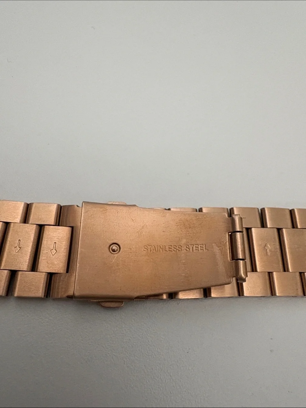 Men's Rose Gold Metal Link Watch Band for Smartwatches Apple Compatible for 41mm